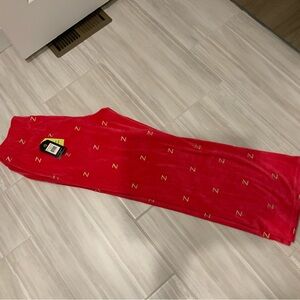 NWT Zumba Wear Red Wide leg Pants with Z Gold Lettering